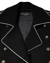 Dolce & Gabbana Black Wool Double Breasted Blazer Jacket