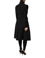 Dolce & Gabbana Black Wool Single Breasted Trench Coat Jacket