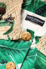 Dolce & Gabbana Multicolor Leaf Print Embellished Trenchcoat Jacket