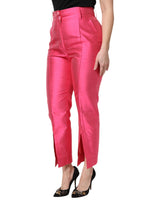 Dolce & Gabbana Pink Silk High Waist Tapered Pants
