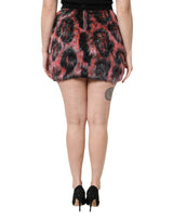 Dolce & Gabbana Multicolor Plush High Waist Mini Skirt