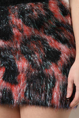 Dolce & Gabbana Multicolor Plush High Waist Mini Skirt