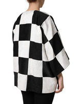 Dolce & Gabbana White Black Patchwork Jacquard Blazer Jacket