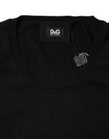 Dolce & Gabbana Black Cotton Round Neck Short Sleeve T-shirt