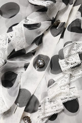 Dolce & Gabbana White Black Polka Dot Cotton Sleeveless Top