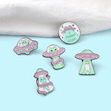 Cartoon Jewelry Alien Spaceship Brooch Accessory