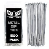 500 Pack of Stainless Steel Metal Zip Ties (Heavy Duty 11.8" Long & 200lb Strength) Approved for Outdoor & High Temperature Uses - Automotive Exhaust Chain Link Fence & Wire Ties and More!
