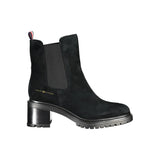 Tommy Hilfiger Black Leather Women Boot
