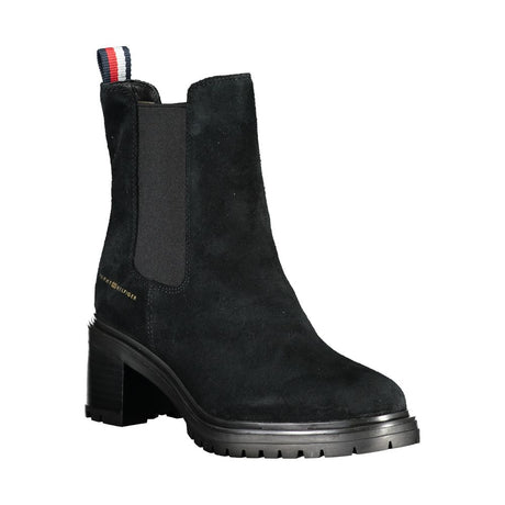 Tommy Hilfiger Black Leather Women Boot