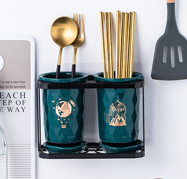 Wall-Mounted Chopstick Storage Rack for Kitchen
