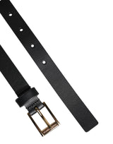 Dolce & Gabbana Black Classic Gold Metal Logo Buckle Belt