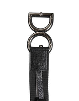 Dolce & Gabbana Black Polyester Logo Print DG Buckle Belt