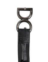 Dolce & Gabbana Black Polyester Logo Print DG Buckle Belt