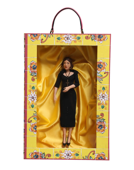 Dolce & Gabbana Black Dress Ceramic Porcelain Fashion Leather Sicily Dolls