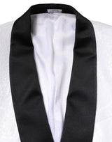 Dolce & Gabbana White Nylon Single Breasted Coat Blazer