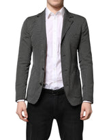 Dolce & Gabbana Dark Gray White Patterned Men Suit Coat Blazer