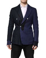 Dolce & Gabbana Navy Blue Double Breasted Suit Coat Blazer