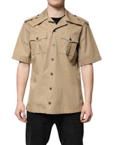Dolce & Gabbana Brown Graphic Print Short Sleeves Shirt