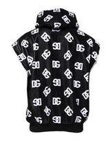 Dolce & Gabbana Black DG Cotton Hooded Sleeveless Sweater
