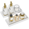 ZHWS Vanity Tray Bathroom Tray Decorative Tray for Perfume Jewelry Makeup Toiletries for Dresser Bathroom Counter Tray Small White Tray Set of 2 for Kitchen 11.3 L x 4.4 W x 1.14 H