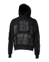 Dolce & Gabbana Black Cotton Hooded Sweatshirt Sweater