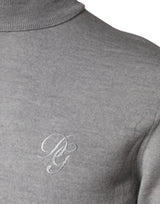 Dolce & Gabbana Gray Wool Knitted Men Pullover Sweater