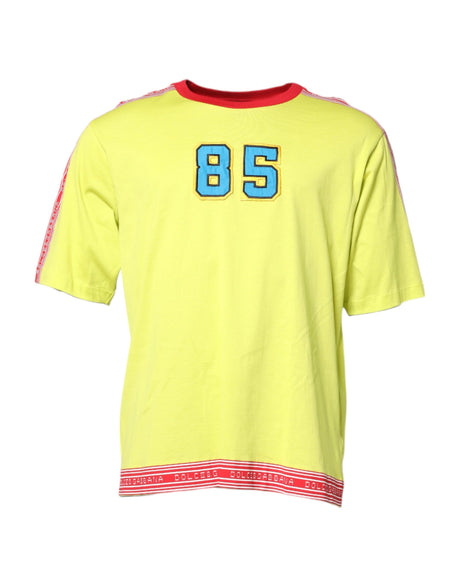 Dolce & Gabbana Green Cotton 85 Patch Crew Neck T-shirt