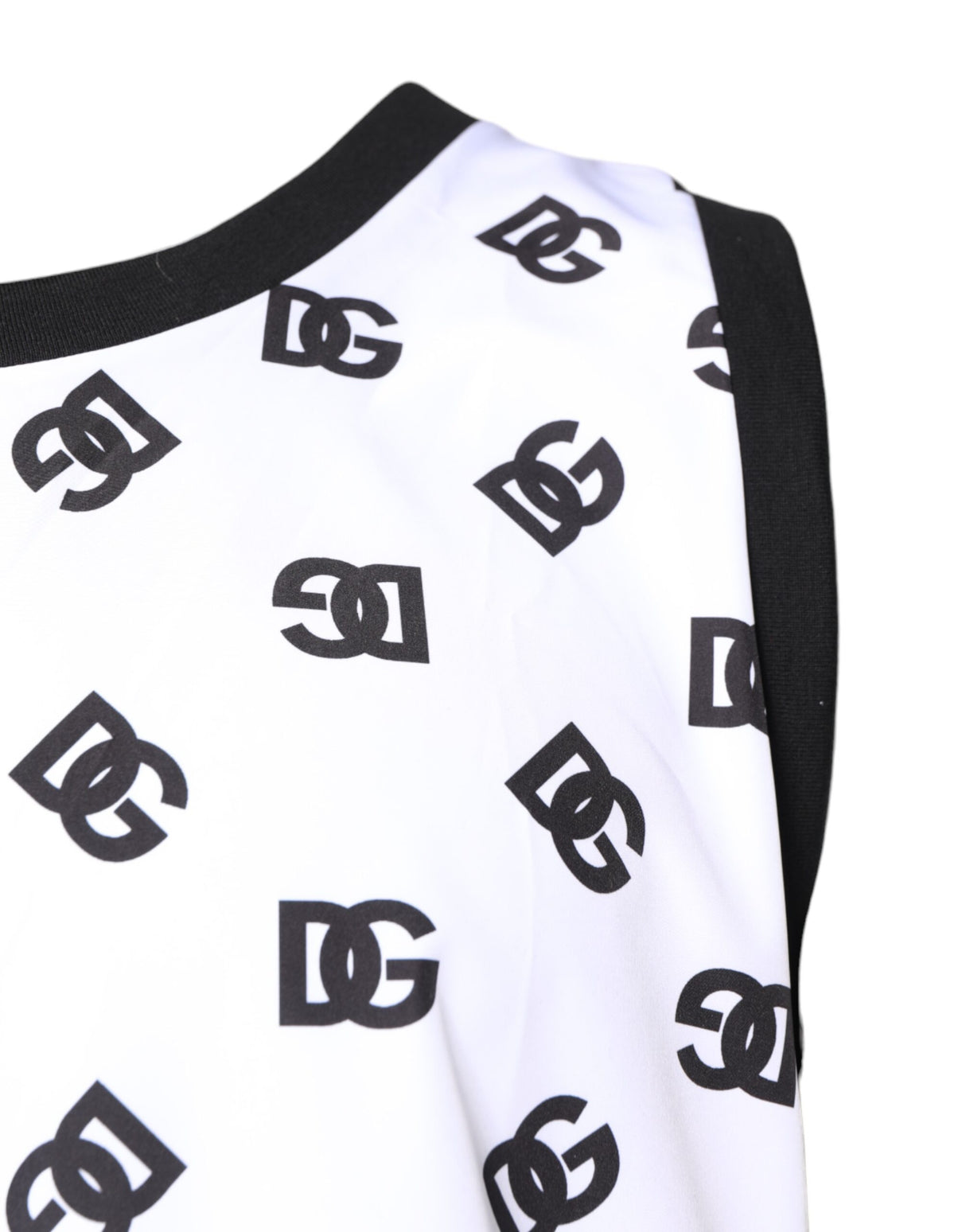 Dolce & Gabbana White Polyester Sleeveless DG Logo T-shirt
