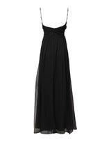 Marciano by Guess Black Tulle Pearl Sleeveless Long Gown Dress