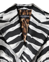 Dolce & Gabbana Black Silver Polyester Women Blazer Jacket