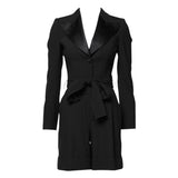 Dolce & Gabbana Black Wool Jumpsuit Dress Women Coat Jacket