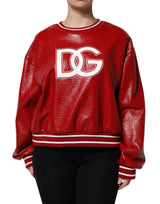 Dolce & Gabbana Red Wool DGLogo Embroidery Pullover Sweater