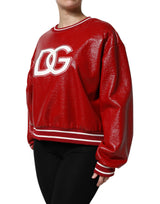 Dolce & Gabbana Red Wool DGLogo Embroidery Pullover Sweater