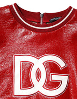 Dolce & Gabbana Red Wool DGLogo Embroidery Pullover Sweater