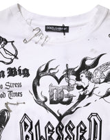 Dolce & Gabbana White Cotton DG BLESSED Printed T-shirt