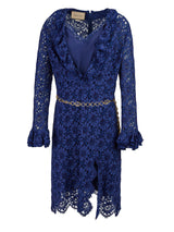 Gucci Blu Viscose and Cotton Mid Long Dress