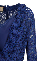 Gucci Blu Viscose and Cotton Mid Long Dress