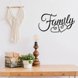 Metal Family Sign Wall Art for Home Decor (1pc)