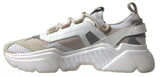 Dolce & Gabbana Sneakers White Beige Leather Sport DAYMASTER Shoes