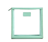 Cow Leather Trimmed Transparent PVC Travel Organizer Bag