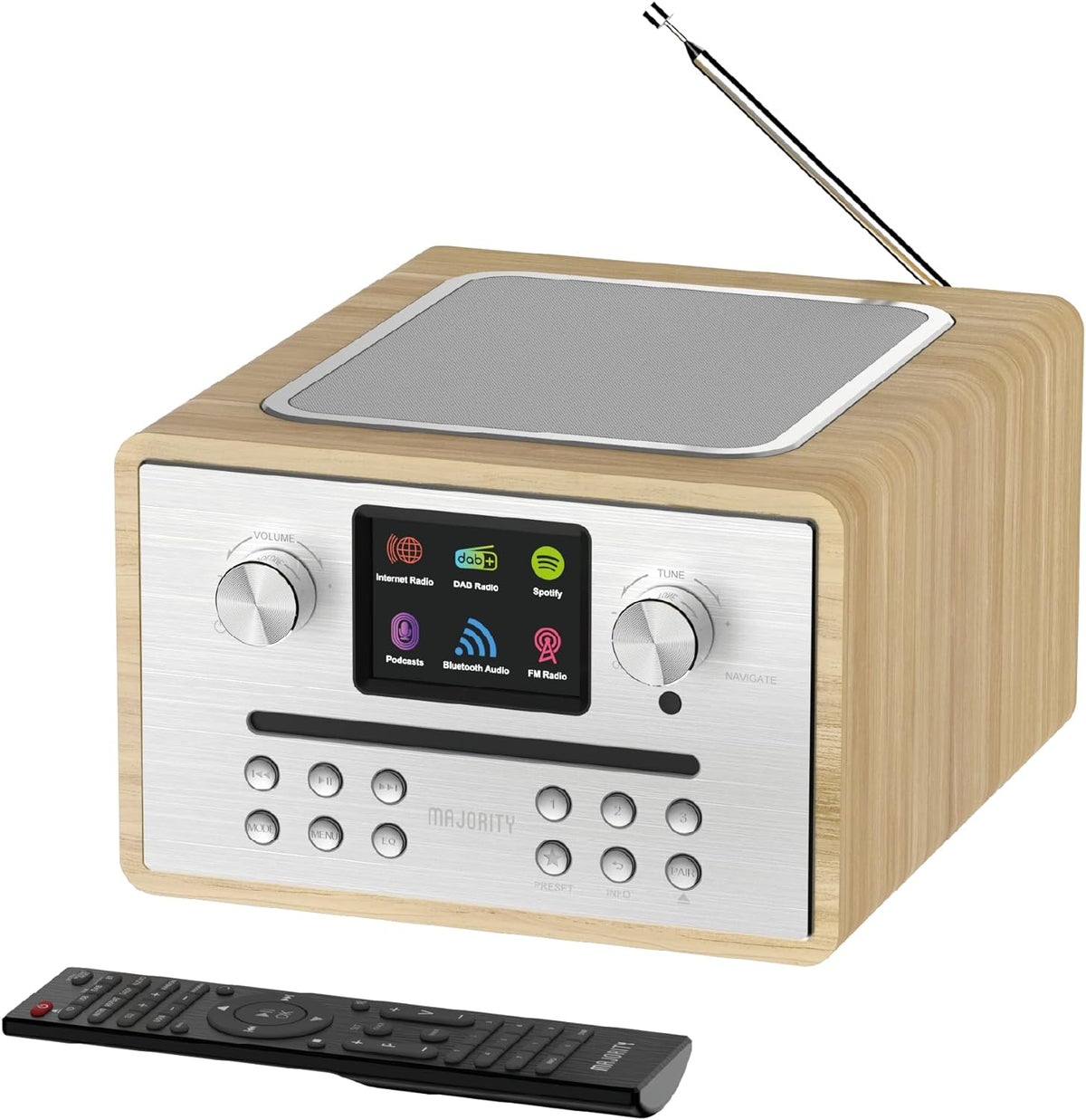 Majority Homerton 2 Mini HiFi with FM Radio, CD Player, Bluetooth, USB & Internet Radio