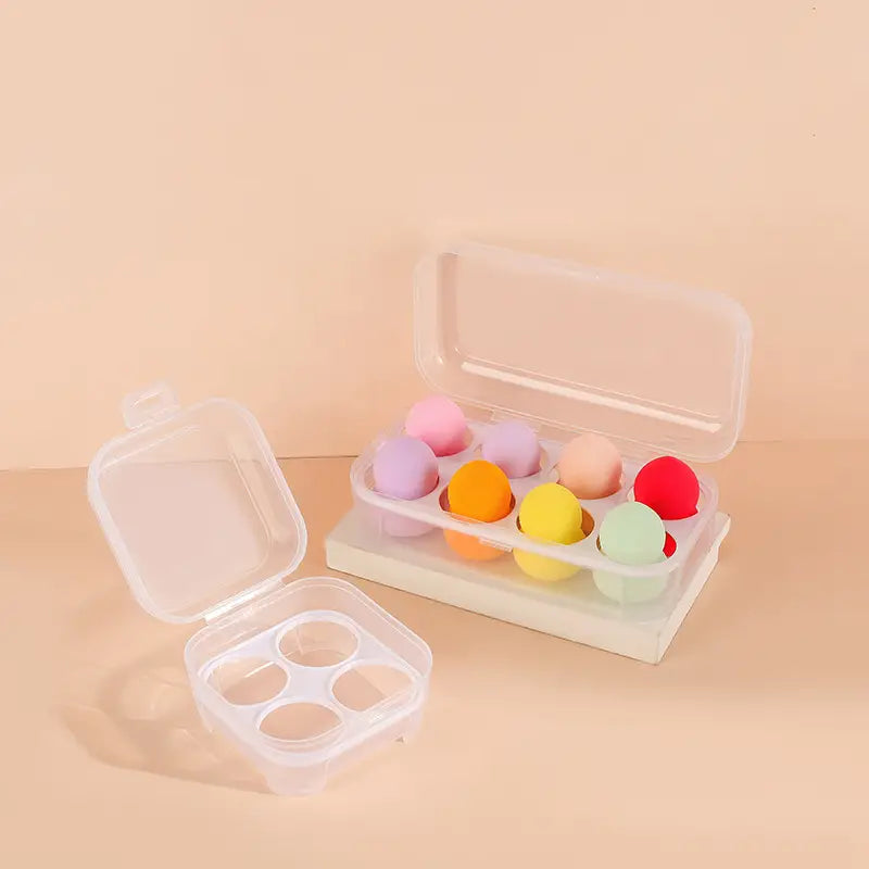 Makeup Sponge Organizer Box with 4/8 Grid Storage