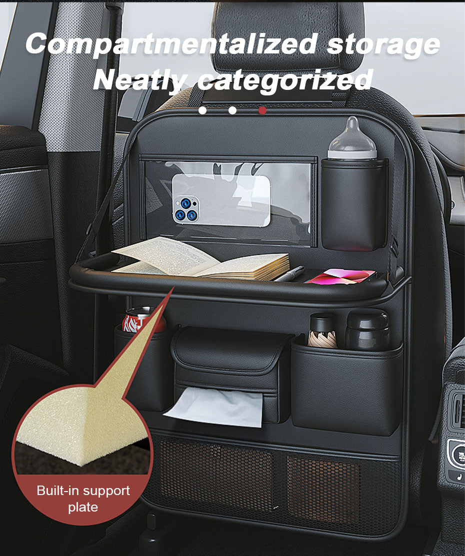 Car Back Seat Organizer with Foldable Tablet Tray