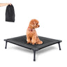 Pozico Cooling Foldable Elevated Dog Bed for Small Dogs with Metal Frame Portable Dog Cot Easy to Clean Breathable Mesh Small Dogs Cats Pets Bed Indoor and Outdoor Use Travel Camping S-Black
