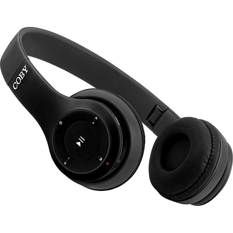 Coby Bluetooth Headphones Wireless Headphones with Mic Built-in AUX Hands-Free Calling Over-Ear Foldable Headset Rechargeable 5-HR Play