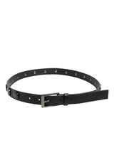 Dolce & Gabbana Black Luxury Leather DG Studs Buckle Belt