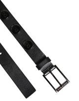 Dolce & Gabbana Black Luxury Leather DG Studs Buckle Belt