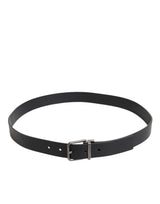 Dolce & Gabbana Black Classic Leather Metal Buckle Belt