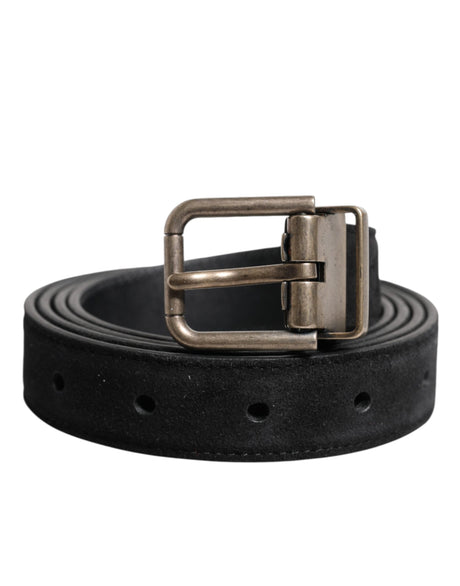 Dolce & Gabbana Black Calf Leather Classic Metal Buckle Belt