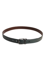 Dolce & Gabbana Green Classic Leather Metal Buckle Belt